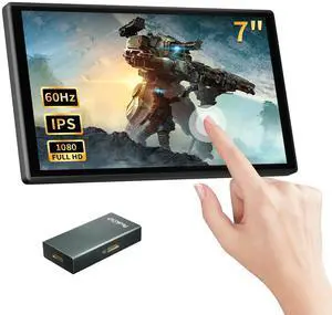 PeakDo 7 inch Portable Monitor Touchscreen,Mini Monitor 1080P 60Hz,Small USB C HDMI Monitor with HDMI to USB C Adapter