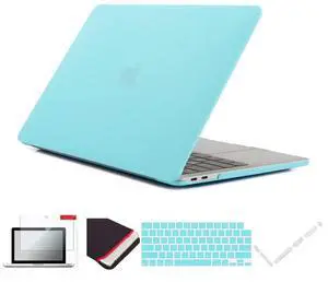Se7enline Compatible with MacBook Pro 2021-2024 14 inch Case Hard Shell Cover for 14-inch A2442 A2779 A2918 A2992 A3112 A3401 M4 M3 M2 M1&Keyboard Skin &Screen Protector &Dust Plug,Turquoise Blue