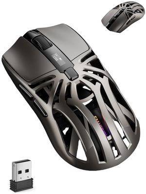 Wireless Gaming Mouse,10000 DPI Digital Screen Lightweight Programmable Silent Tri-Mode Bluetooth/2.4G/USB-C Wired Ergonomic Gamer Mouse with Side Buttons for PC Laptop Computer Mac Gift,RGB Light