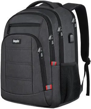 Skaypibs Backpack for Men,School Backpack for boys teens,Travel laptop backpack with USB Charging Port,Water Resistant business Work college bookbag,book bag Fits 15.6 Inch,Black Back Pack