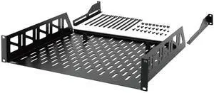 Tecmojo 2U Rack Shelf,19 inch Server Rack Shelf 14 inch Depth,Weight Capacity 110Lbs/50kg,Rack Mount Shelf for 19" Network Racks & Cabinets,with Complete Accessories