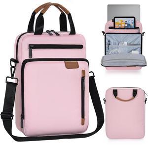 13.3-14 Inch Laptop Sleeve Bag, Padded Carrying Case for MacBook Pro M3/M2 14" /13", MacBook Air 13.6" M3/M2 2024/2022, Surface Pro AI PC/9/8 13",Protective Bag with Accessory Pocket, Pink