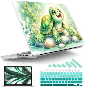 Tuiklol for MacBook Pro 16 M4 Case 2024 2023 2022 2021 Release M4 A3403 A3186 M3 A2991 M2 A2780 M1 A2485 Pro/Max with Retina Display Touch ID Plastic Hard Shell Case + Screen Protector,Tortoise