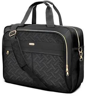 WIRABO Laptop Bag for Women 17 Inch, Laptop Briefcase for Women, Large Computer Bag Messenger Work Office Travel Business Black-heart