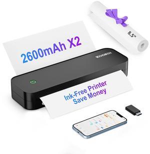 Portable Printers Wireless for Travel,Thermal Bluetooth Inkless Mini Printer Compatible with Android,iOS&Laptop,Support 8.5" X 11" US Letter,Portable Small Mobile Travel Printer for Home (coolblack)