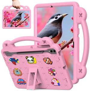 Sfulatdc Kids Tablet Case with Handle and Stand Lightweight Shockproof Cute Cover Compatible with Samsung Galaxy S7 Plus/ S8+/S9 Plus/S9 FE+/S10+ 12.4" Pink