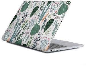 Yicomon Compatible with MacBook Air 13 inch Case 2020 2021 M1 A2337 A2179 A1932, Plastic Hard Shell Case for Mac Air 13 with Touch ID (2018-2021) - Green Leaves Tropical