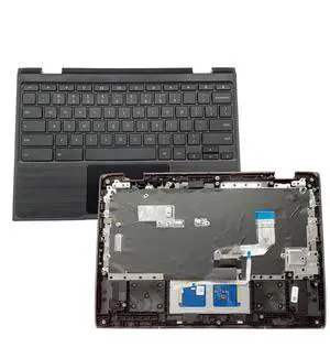 Replacement for Lenovo 300e Chromebook 2nd Gen AST 82CE Laptop Upper Top Cover Case Palmrest Non-Backlight Keyboard Touchpad Assembly Part Not-Camera 5CB0Z21541 Black