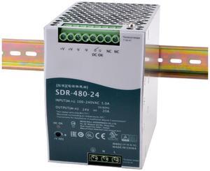 SDR-480-24 24V 20A 480W Industrial Power Supply with High Efficiency for Automation and Control Systems