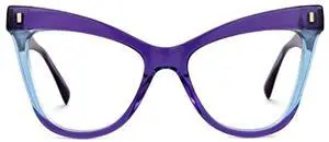 Zeelool Women's Chic Acetate Oversized Cat Eye Blue Light Blocking Glasses Two-tone Eyewear Silke ZJGA536976-03 Purple