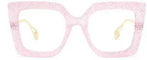 Zeelool Oversized Thick Blue Light Glasses for Women Square Eyeglasses Anti Blue Light Chic Pink Eyewear JGT001892-14B