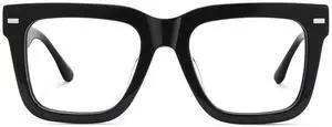Zeelool Blue Light Glasses for Men Fashion Black Square Eyeglasses Retro Computer Eyewear Glasses Anti Eyestrain Redina JGA270431-01B