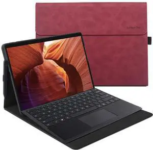 xisiciao Protective Case for Microsoft Surface Pro 9/10/ 11th Edition AI PC 2024 13" Shell Compatible with Keyboard Cover Ultral Thin & Light Heat Dissipation Design (Burgundy)