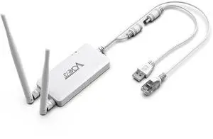 Vonets VAP11S Mini Repeater/Wireless Bridge Ethernet/WiFi Router 2.4GHz Industrial with 2 RJ45 Ethernet Ports and 2 External Antennas, Great Partner for Electronic Scale, PLC, DVR