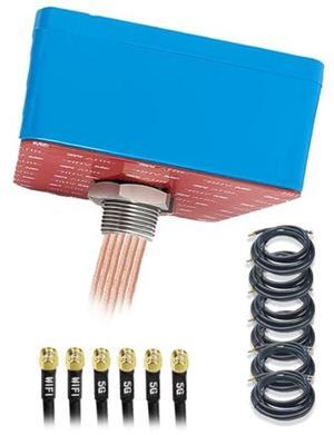 Maswell 6 Combo 5G 4X4 MIMO WIFI7 2X2 MIMO 700-6000MHz 6 in 1 Antenna Cellular 5G 4G LTE Screw and Adhesive Mount omnidirectional Bluetooth Wimax Zigbee Antenna SMA Male RP SMA Plug Not for Boosting