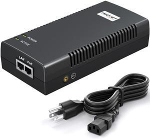 PROCET PoE Iniector Gigabit Active IEEE802.3BT 90W 55V DC Output PoE Power Injector, 10/100/1000Mbps, 6KV Surge Protector for PTZ Camera, PoS System, Kiosk, WiFi AP