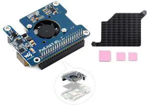 POE HAT F for Raspberry Pi 5/Compute Module 5, Pi5 Power Over Ethernet HAT with Onboard Cooling Fan and Metal Heatsink, Supports 802.3af/at Network Standard, 40PIN GPIO Stack Header to Add Other HAT