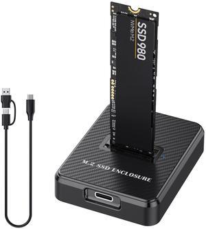 NVMe & SATA M.2 Reader/Writer, M.2 SSD to USB-A/C Reader Adapter Compatible with (M Key, B+M Key) NVMe and SATA NGFF SSD Dock, Size for 2280 2260 2242 2230 Portable Plastic Enclosure