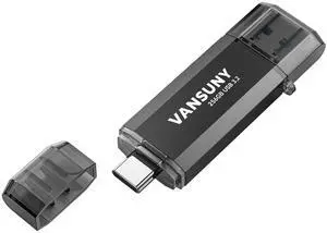 Vansuny 256GB Type C Flash Drive Upgraded 450MB/s USB 3.2 High Speed Flash Drive 2 in 1 OTG USB A + Type C Dual Thumb Drive with Keychain for Android