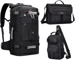 WITZMAN Travel Backpack for Men Convertible Duffle Luggage Bag fit 18 Inch Laptop Carry On Bags for Airplane and Messenger Bag Shoulder Bag with 15.6 inch Laptop and Crossbody Bags Lightweight