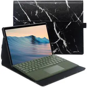 Protective Case for Microsoft Surface Pro 3 Model 1631 Compatible with Keyboard Cover Ultral Thin & Light Heat Dissipation Design (Black Marble)
