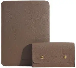Yesmornsis PU Leather Padded Laptop Sleeve 16Inch Compatible with MacBook Pro 16, 15Inch Laptop Bag Compatible with MacBook Pro 15 with Charger Pouch Color Coffee