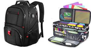 YOREPEK Travel Backpack, Extra Large 50L Laptop Backpacks for Men Women, Double-Layer Carrying Case Compatible with Cricut Maker 3, Maker, Explore 3, Explore Air 2,
