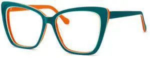 Zeelool Oversized Blue Light Blocking Glasses, Butterfly Acetate Frame Glasses for Women Anti Eyestrain & UV from Computer Reading/TV/Phone JGA192028-06B Green-Orange