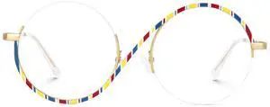 Zeelool Blue Light Glasses for Women Chic Semi-rimless Round Eyeglasses Stylish Metal Elphaba Cosplay Eyewear Glasses JGM171265-10B