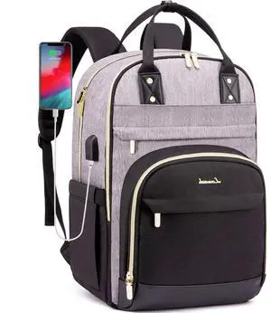 LOVEVOOK Laptop Backpack Women,Large Capacity 15.6 inch Laptop Bag Travel Backpack for Women,Computer Work College Teacher Backpacks with USB Port,Waterproof Personal Item Backpack Casual Daypack