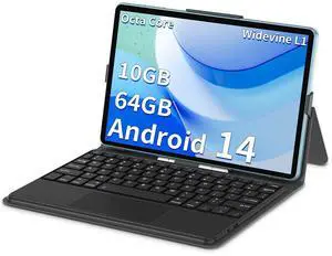 COLORROOM Android Tablet, 10.1 inch Octa-Core Android 14 Tablets with 10GB RAM + 64GB ROM 1TB Expand, GPS, 6000mAh, 1280x800 IPS Display, BT5.0, Dual Camera, WiFi 5, GPS (Blue Set)