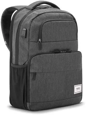 Solo New York Laptop Backpack for Women & Men -Carry On Bookbag for Travel & Work, Lightweight Bag, Side Mesh Pockets, Fits 15.6" Computer - Re:Discover, Grey
