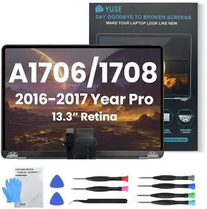 13.3" Screen Replacement for MacBook Pro 13inch A1706 A1708 Late 2016 Mid 2017 Retina (EMC 3071 EMC 3163 EMC 2978 EMC 3164) A Full LED LCD Display Assembly (Silver)