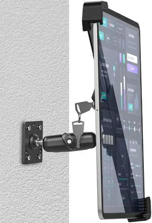 woleyi Anti Theft Tablet Wall Mount iPad Holder - [360° Swivel Arm] Security Wall Tablet Stand with Lock and Key, Compatible with iPad Pro, Air, Mini, Samsung Galaxy Tabs, Fire HD, 7-11 Inch Tablets