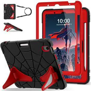 WESOROL Case for iPad Air 11 Inch M2/M3 (2024/2025), iPad Air 5th/4th Generation Case 10.9 Inch,Heavy Duty Shockproof for Kids Friendly iPad Cover Air 11 Inch with Screen Protector,Black Red
