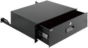Tecmojo 3U Rack Drawer,Rack Mount Drawer for 19in Network Equipment/Server/AV Rack or Cabinet Enclosure,Sliding and Lockable Server Rack Drawer - Load-Bearing 44lb (20kg),with Cable Management Holes