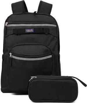 Tilami Basic Backpack for Travel, 15 inch Laptop Bag, 20L Water Resistant Bookbag,Black