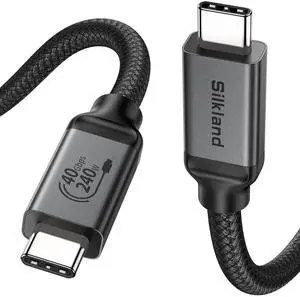Silkland USB 4 Cable for Long Thunderbolt 4 Cable 10FT, 40Gbps/8K Display/240W Charging, USB C Thunderbolt 3 Cable 3M, USB C Monitor Cable Compatible for MacBook, Dock, iPhone 16/15, ARZOPA, KYY, SSD