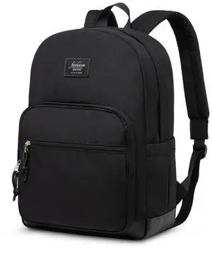 LOVEVOOK Black Backpack for High School, Lightweight College Laptop Backpack, Water resistant Basic Middle School Bookbag Casual Daypack for Travel, Fits 15.6" Laptop