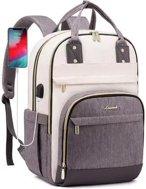 LOVEVOOK Laptop Backpack Women,Large Capacity 18.4 inch Laptop Bag Travel Backpack for Women,Computer Work College Teacher Backpacks with USB Port,Waterproof Personal Item Backpack Casual Daypack