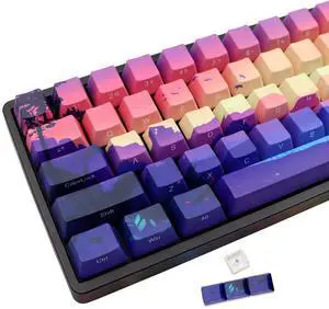 JSJT Side Printed Keycap - Keycaps 65 Percent, 68 Keys Keycaps OEM Profile PBT Key Caps for Cherry MX Switches GK68/RK68 Layout Mechanical Keyboard