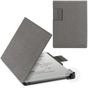 CoBak Premium Magnetic Case for Remarkable Paper Pro 2024 Released 11.8 inch, PU Leather Smart Auto Sleep/Wake Book Folio Cover with Corner Protection and Pen Holder Strap, Gray