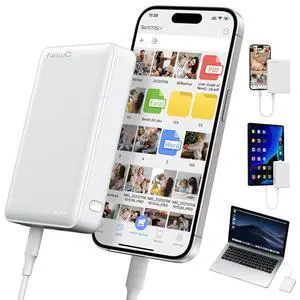 NEWQ Hard Drive for Phone & Computer: USB Flash Storage Device Photo Memory Stick for iPhone, iPad, MacBook Compatible with Apple iOS & Android Cellphone Backup Pictures, Videos, Etc (2, TB)