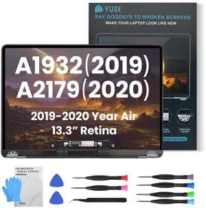 YUSE A2179 2020/A1932 2019 Screen Replacement 13.3 for MacBook Air 13-inch Retina LCD (Model: EMC 3302 EMC 3184 MVFH2 MVFJ2 MWTJ2 MWH22) 2560x1600 A Full LED LCD Display Assembly (Rose Gold)