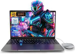 SAINTDISE 15.6 inch Laptop Computer,16GB RAM LPDDR4 512GB SDD Portable Laptop Computer Cerelon N5095 Processor FHD 1920 * 1080 Laptop PC with Touch ID, WiFi5, BT4.2, USB 3.0
