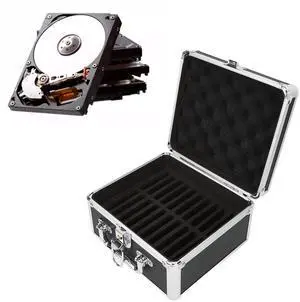Pomya 2.5In Hard Drive Storage Box 20 Bays 2.5 Inch Hard Disk Box Double Handle Hard Drive Case with Security Lock for 2.5 Inch Hard Drive