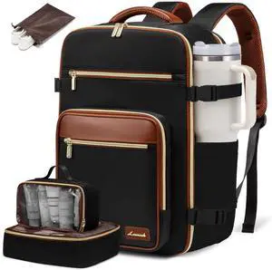 LOVEVOOK Travel Backpack For Women,40L Carry On Backpack Flight Approved,TSA Personal Item Travel Bag Fits 17 Inch Laptop,Business Weekender Overnight Daypack with Toiletry Bag and Cube