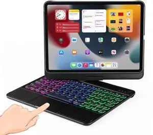 LENRICH Keyboard case for iPad 11th A16 2025&10th Generation 10.9 inch 2022, Multi Touchpad 360 Swivel Light Thin Cover Backlight 10&11 Gen