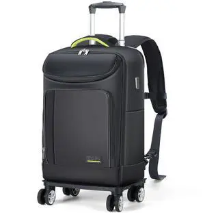 Lekebobor Travel Rolling Backpack, 18 inch Waterproof Bag with 360° Wheels for 15.6" Laptop, Convertible Airline Approved Travel Back Pack for Men & Women, Business, Commuter