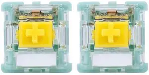 Zjmehty Gateron Jade Series Dual-Stage Spring Pre Lubed Switches Yellow V3 Pro,3-Pin 55gf Linear/RGB/LED Switches for Mechanical KeyboardYellow,72pcs